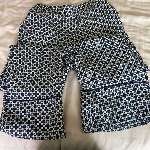 Zara Blue and White Patterned Pants